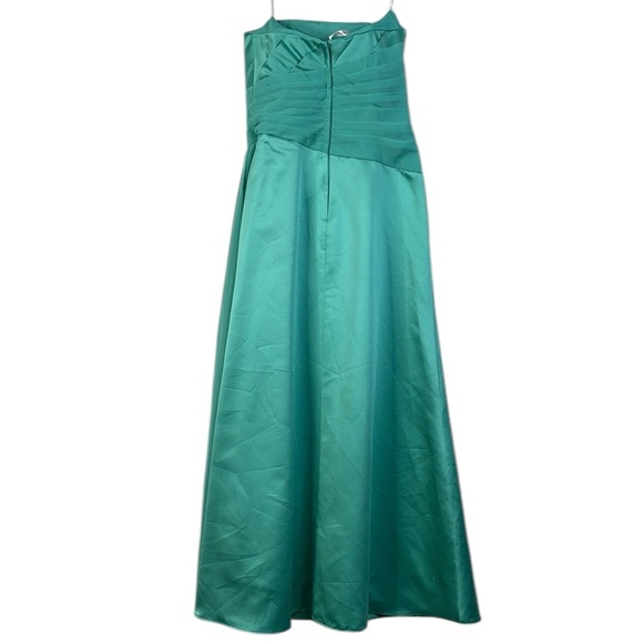 Davids Bridal Prom Formal Dress Women's Size 2 Spa Green Strapless Gown Long - Picture 3 of 16